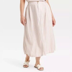 A New Day Pleated striped skirt